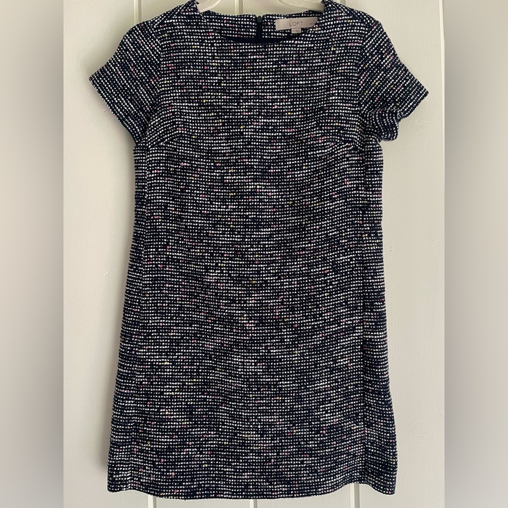 LOFT Rainbow Boucle Shift Dress Size 0P